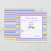 紫色の線毛の赤ちゃんシャワー招待状ブロック 招待状 (正面/裏面)