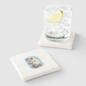 紫色の編み物のヒツジ ストーンコースター (横)