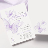 紫色の繊細な蝶の赤ちゃんシャワー招待状 招待状