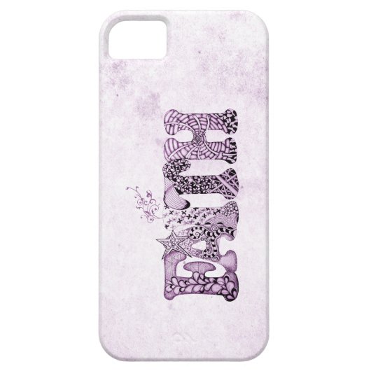 紫色の織り目加工の手紙の信頼 Case-Mate iPhoneケース (裏面)