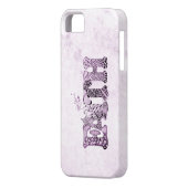 紫色の織り目加工の手紙の信頼 Case-Mate iPhoneケース (裏面左)