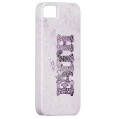 紫色の織り目加工の手紙の信頼 Case-Mate iPhoneケース (裏面/右)