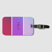 紫色の美しいスペクトル ラゲッジタグ (正面横)