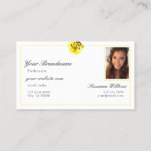 紫色の美しい黄色のバラのイニシャル写真 名刺 (裏面)