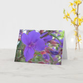 紫色の美しい カード (黄色い花)