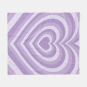 紫色の美的グルービー反復ハートパターン フリースブランケット (正面(横))