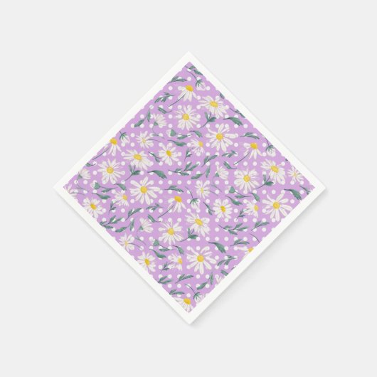 紫色の美的春フローラデイジーデカップージ スタンダードカクテルナプキン (角)