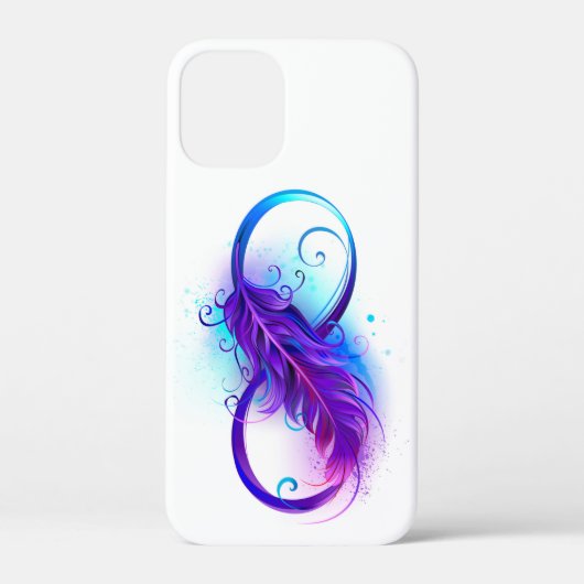 紫色の羽とインフィニティ Case-Mate iPhoneケース (裏面)