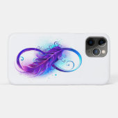 紫色の羽とインフィニティ Case-Mate iPhoneケース (裏面(横))