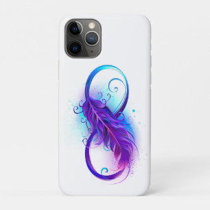 紫色の羽とインフィニティ iPhone 11 PROケース