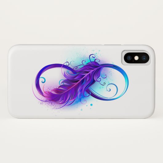 紫色の羽根とインフィニティ Case-Mate iPhoneケース (裏面(横))