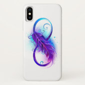 紫色の羽根とインフィニティ Case-Mate iPhoneケース (裏面)