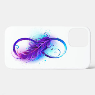 紫色の羽根のインフィニティ iPhone 12 PROケース