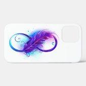 紫色の羽根のインフィニティ Case-Mate iPhoneケース (裏面 (横))