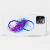 紫色の羽根のインフィニティ Case-Mate iPhoneケース (裏面(横))