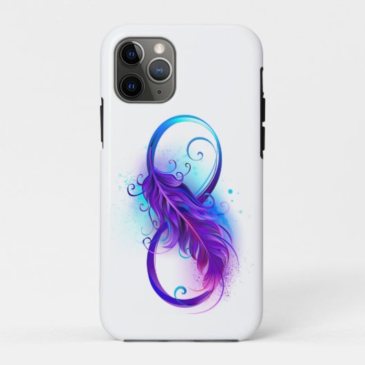 紫色の羽根のインフィニティ Case-Mate iPhoneケース (裏面)