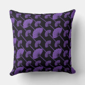 紫色の羽毛フローラファンのパターン装飾用クッション クッション (裏面)