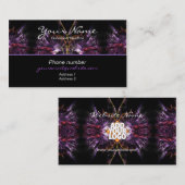 紫色の羽毛名刺 名刺 (正面/裏面)