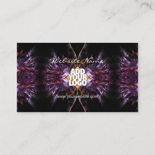 紫色の羽毛名刺 名刺 (裏面)