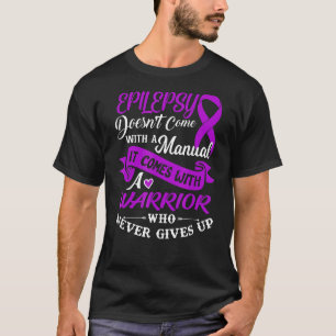 紫色の肋骨を決して上げない戦士とてんかん Tシャツ