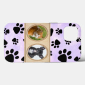 紫色の背景と手、カスタムペットの写真 Case-Mate iPhoneケース (裏面 (横))