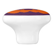 紫色の背景にハロウィーンオレンジ色のカボチャ セラミックノブ (側面)