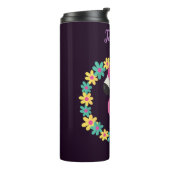 紫色の背景にピンクのフラミンゴを深い タンブラー (回転左)