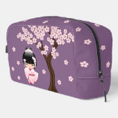紫色の背景にピンクの着物の可愛いこけし人形 ドップキット (右コーナー)