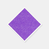 紫色の背景に白い抽象的な曲線 スタンダードカクテルナプキン (角)