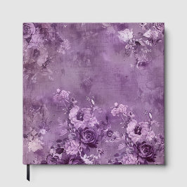 紫色の背景に紫色の花 ゲストブック