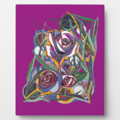 紫色の背景に花 フォトプラーク (正面)