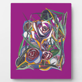 紫色の背景に花 フォトプラーク