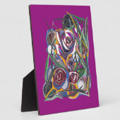 紫色の背景に花 フォトプラーク (側面)