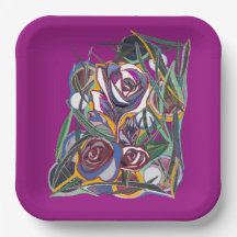 紫色の背景に花