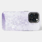 紫色の背景に雪が降る iPhoneケース (裏面横)