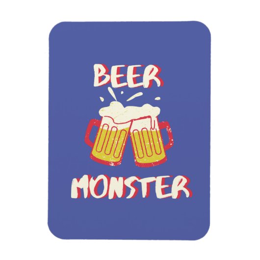 紫色の背景のビールモンスター・マグネット マグネット (縦)