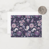 紫色の背景の大きなフローラシームレスなパターン ノートカード (正面/裏面インサイチュ)