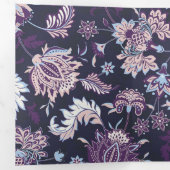 紫色の背景の大きなフローラシームレスなパターン 三つ折り案内状 (内部最初)