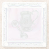 紫色の背景の家宝のコップ及びラッセル音 ガラスコースター (裏面)