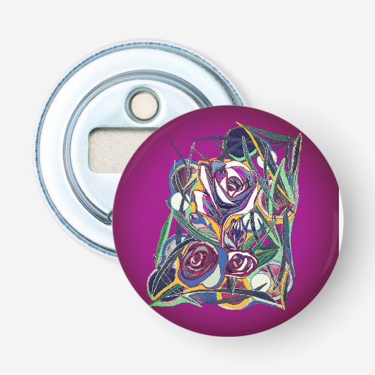 紫色の背景の花 栓抜き (正面)