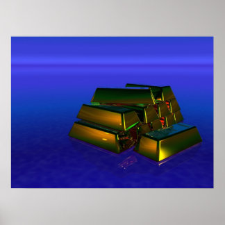 紫色の背景の金棒 ポスター