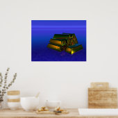 紫色の背景の金棒 ポスター (キッチン)