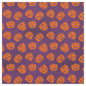紫色の背景パターン上のハロウィーンカボチャ ファブリック (クローズアップ)