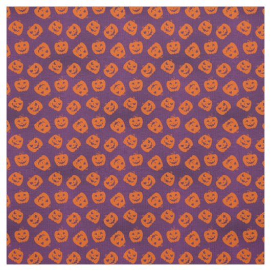 紫色の背景パターン上のハロウィーンカボチャ ファブリック (見本)
