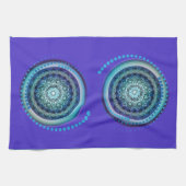 紫色の背景ブルーグリーンメダリオンタオル キッチンタオル (横)
