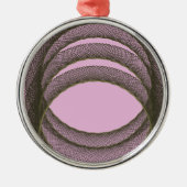紫色の背景抽象芸術の重なり合う円 メタルオーナメント (正面)