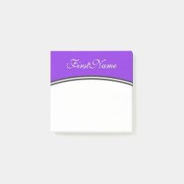 紫色の背景 + 軽い青緑色の原稿そっくりの名前 ポストイット