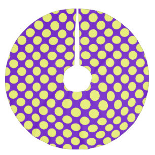 紫色の背景STaylorが付いている黄色い水玉模様 ブラッシュドポリエステルツリースカート