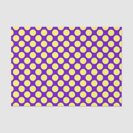 紫色の背景STaylorが付いている黄色い水玉模様 薄葉紙 (正面)