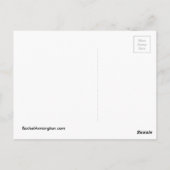 紫色の自転車に乗ったオレンジキャット ポストカード (裏面)